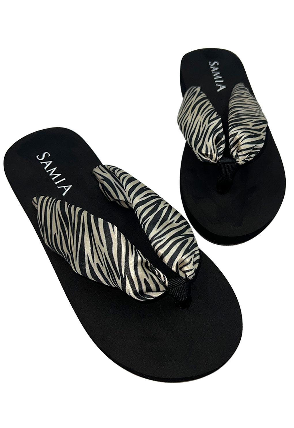Sandalias mujer estampado zebra