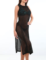 Salida de playa vestido largo negro