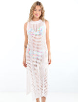 Salida de playa vestido largo blanco