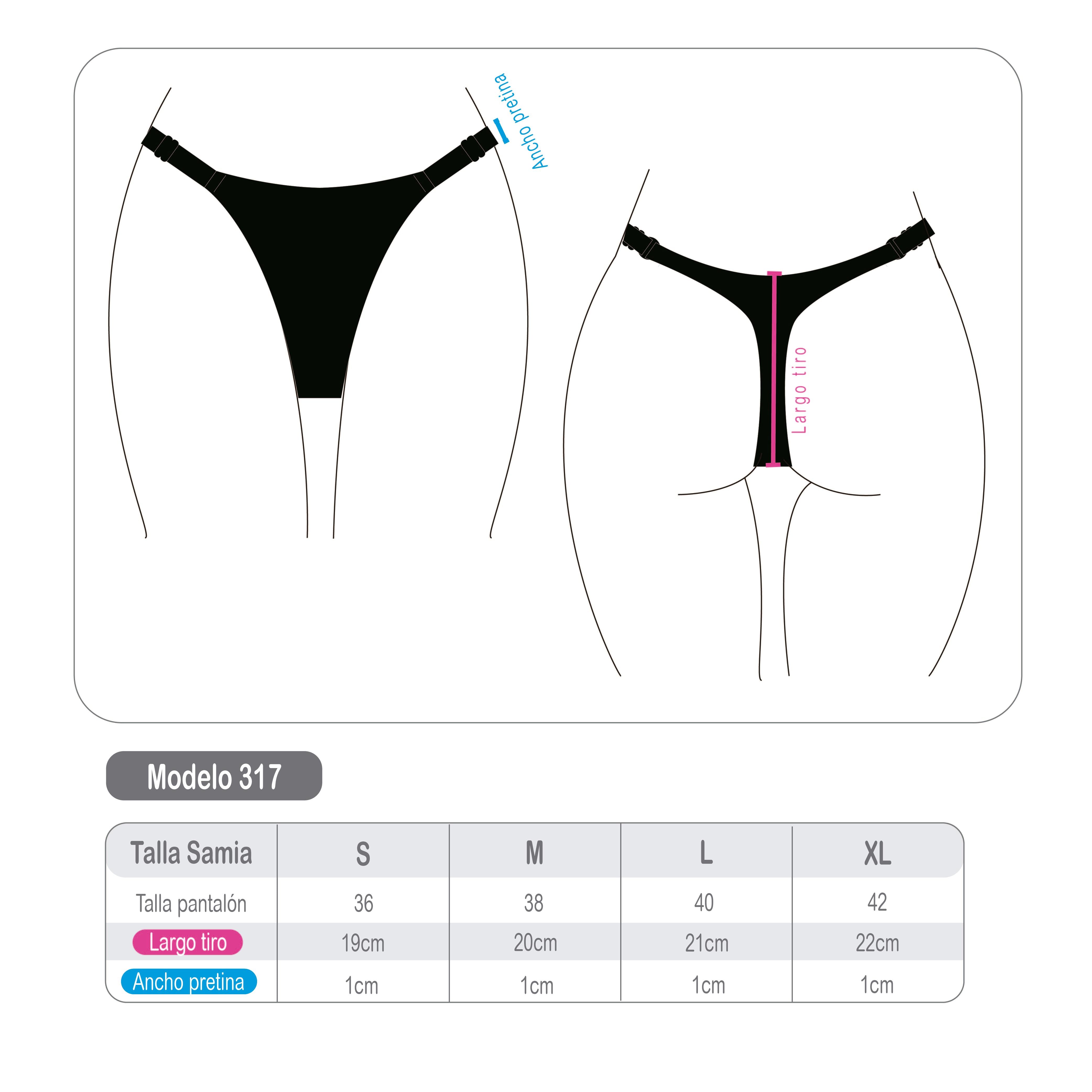 Bikini colaless ajuste lateral negro