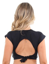 Bikini estilo crop top negro