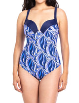 Traje de baño de una pieza estampado morado