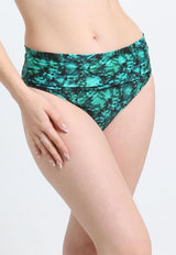Bikini calzón pin up doble uso estampado verde