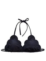 Bikini estilo triangulo con bordes ovalados color negro