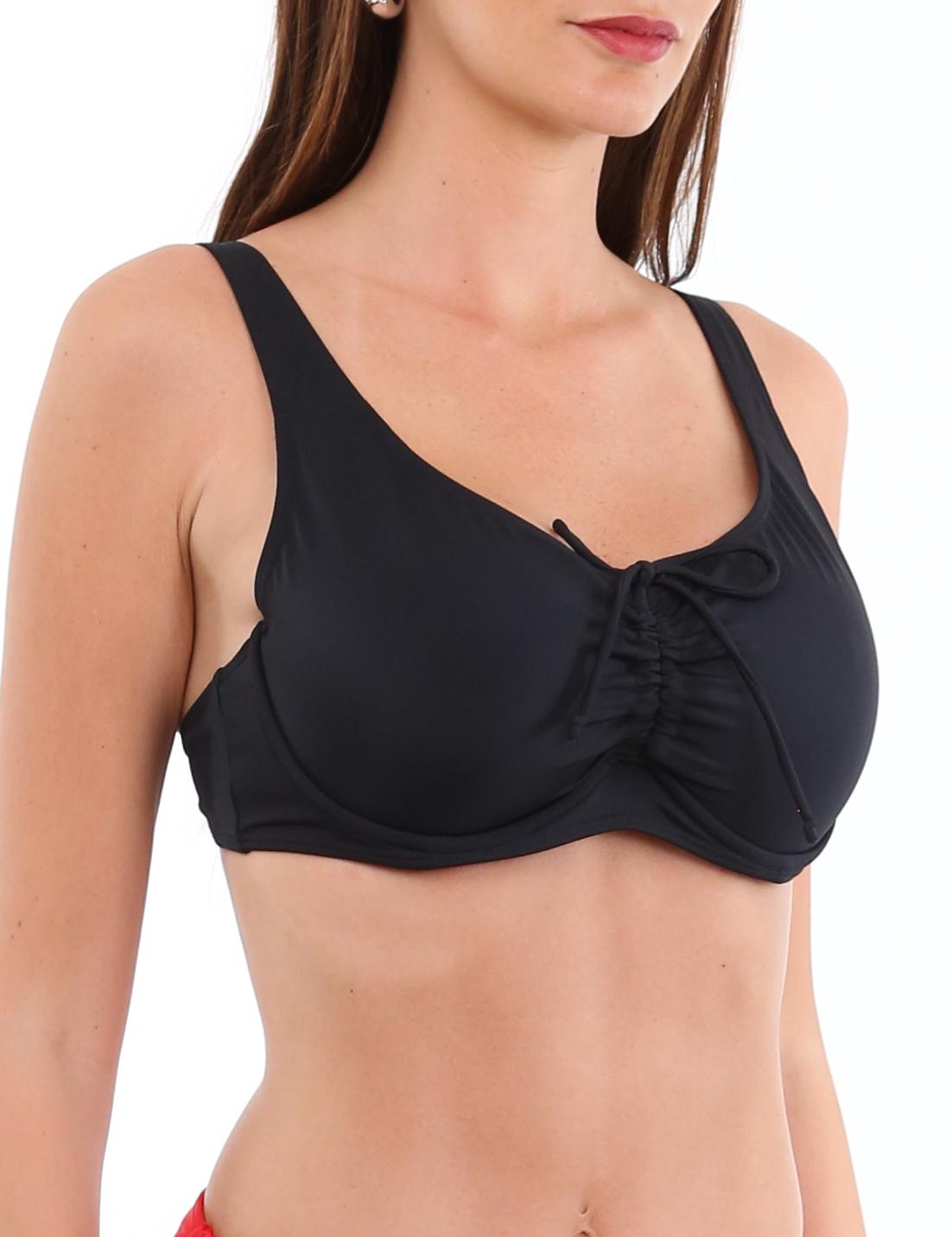 Bikini busto grande copa blanda negro