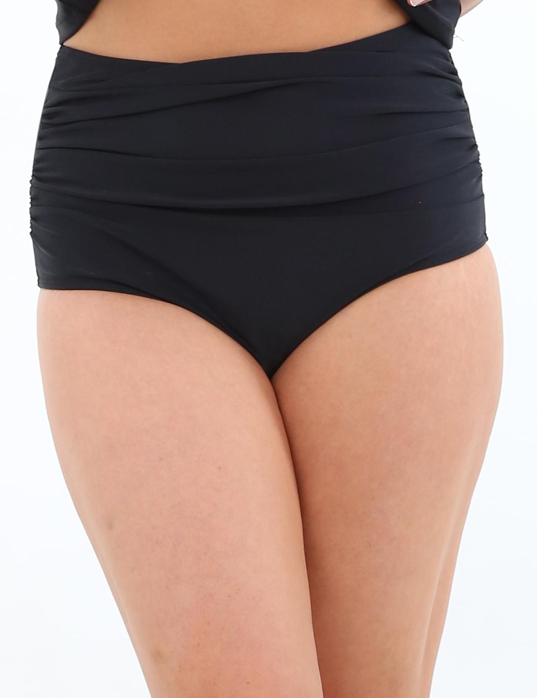 Bikini calzón pin up drapeado negro