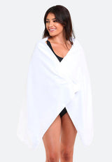 Toalla microfibra mediana 150 cm x 75 cm blanca