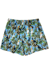 Men's short shorts with a light blue print and quick-drying