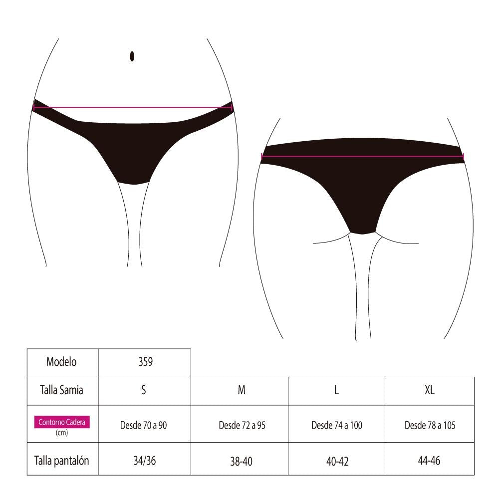 Bikini calzón con vuelos morado