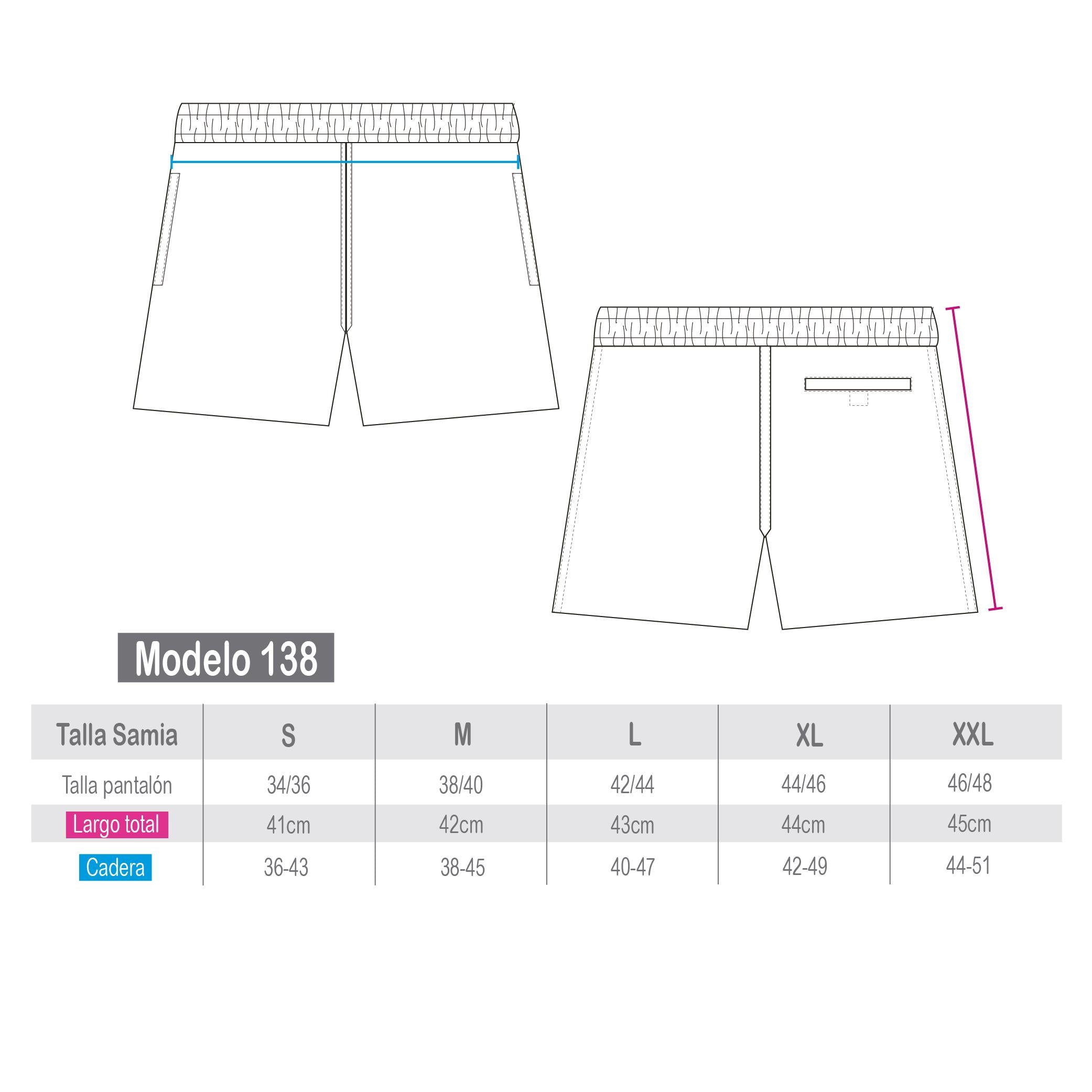 Men's long blue shorts