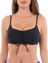 Bikini top con amarras negro