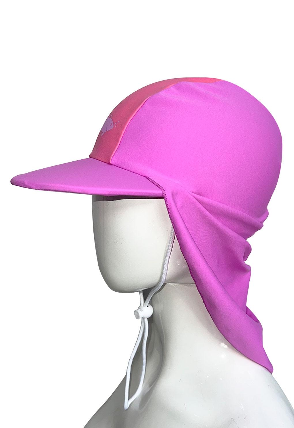 Girl's Fuchsia Swimsuit Sun Protection Cap