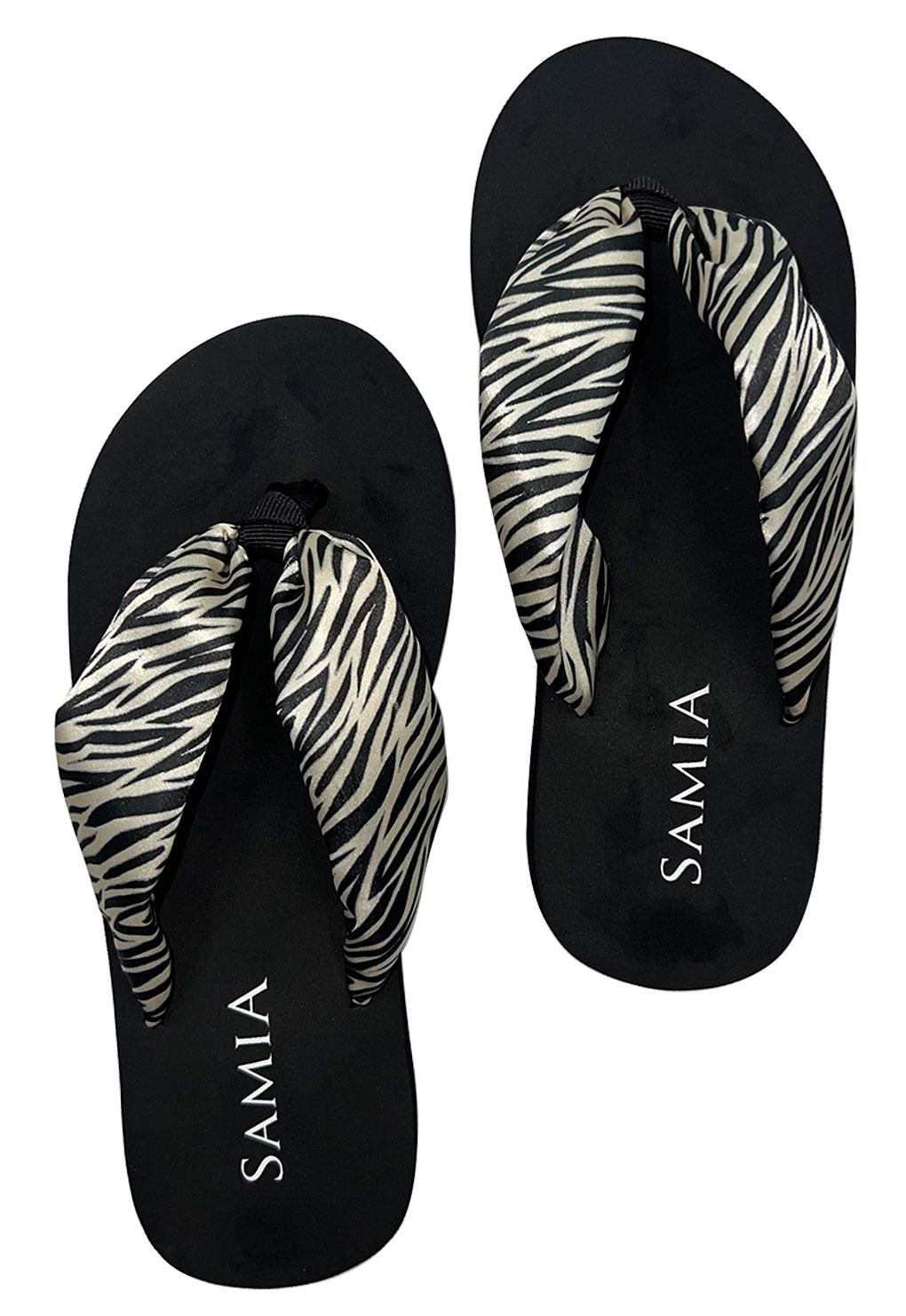 Sandalias mujer estampado zebra