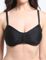 Bikini sostén arruchado copa C negro