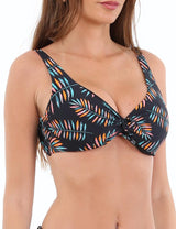 Bikini sostén torcido estampado negro copa C
