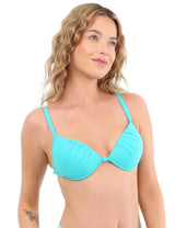 Bikini estilo sostén drapeado verde