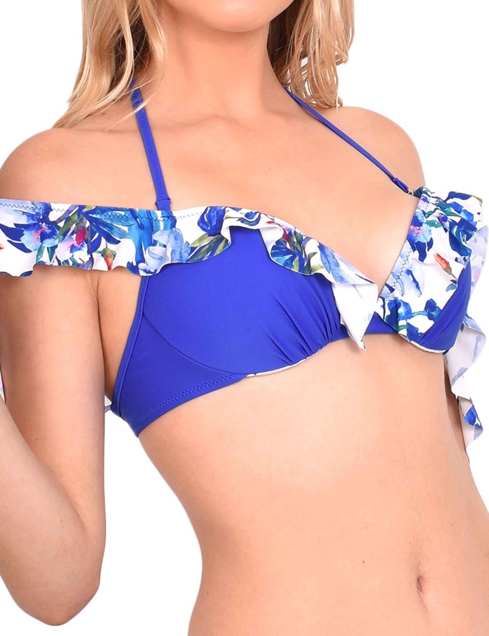 Bikini vuelos estampado azul