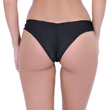 Bikini calzón tanga arruchada color negro