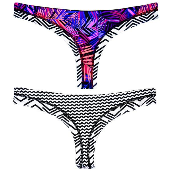 Bikini calzón colales estampado morado