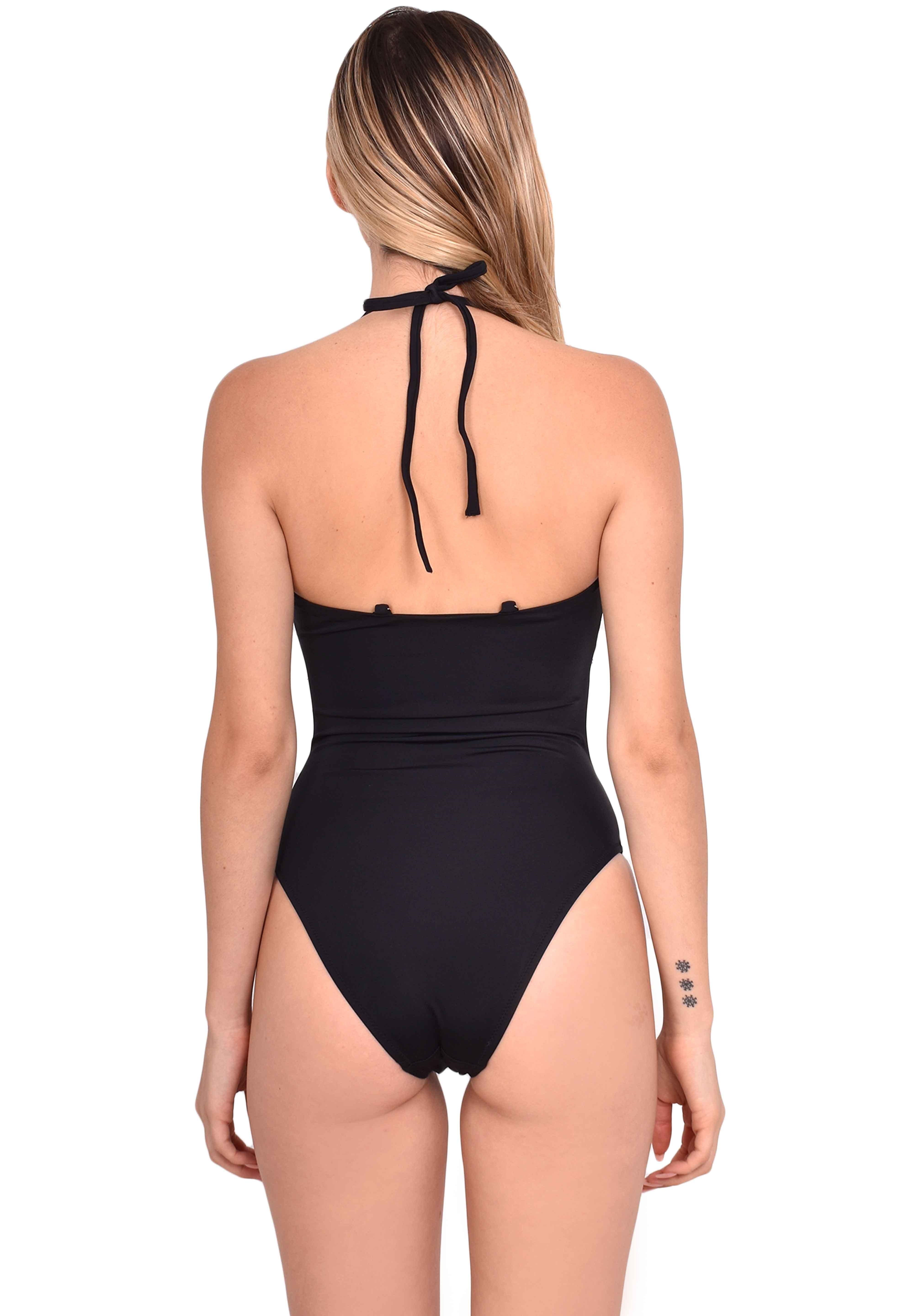 Trikini con doble nudo color negro