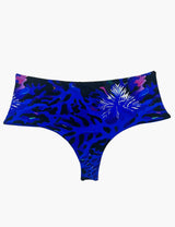 Bikini calzón colaless tiro alto estampado morado