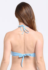 Bikini sin barba strapless celeste