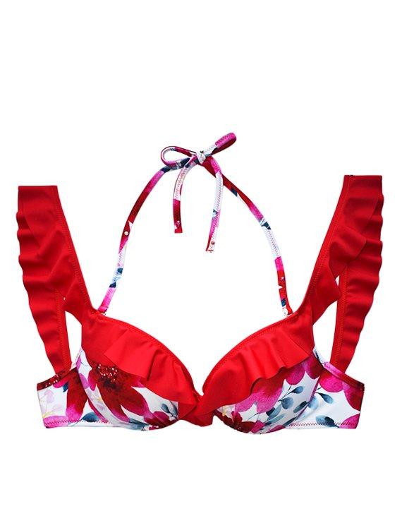Bikini vuelos estampado rojo