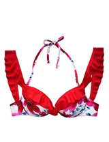 Bikini vuelos estampado rojo