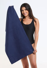Toalla de microfibra chica 100 x 50 cm azul marino