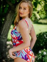 Traje De Baño Modelador Estampado beige