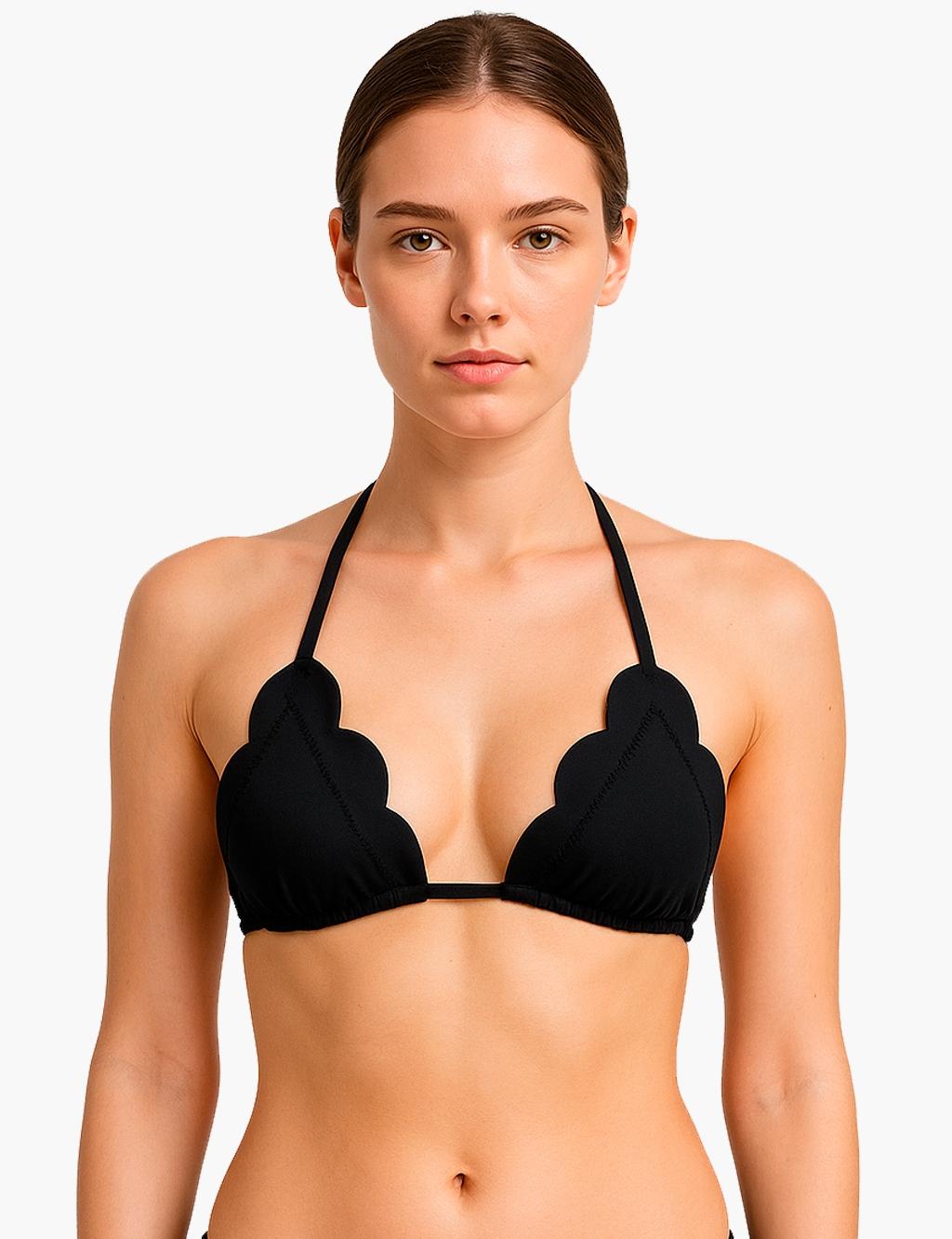 Triangle bikini with oval edges in black
