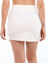 Traje de baño salida de playa  falda beige