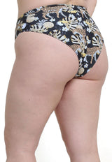 Bikini calzón alto con pretina estampado amarillo