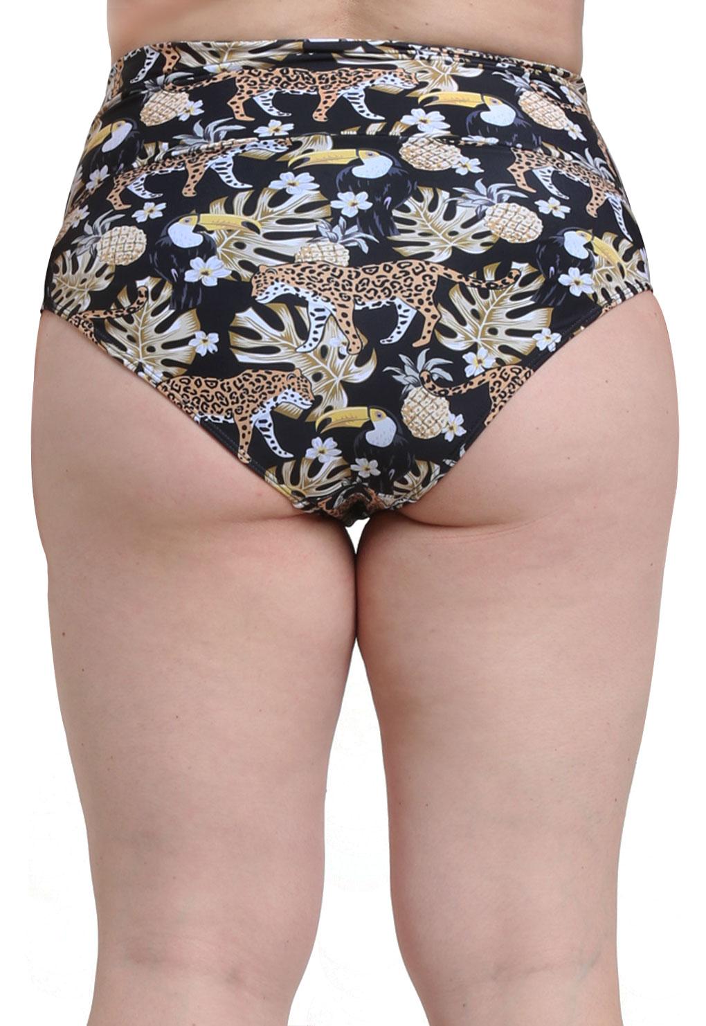 Bikini calzón pin up doble uso estampado amarillo