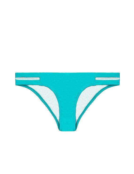 Bikini briefs with turquoise openwork sides