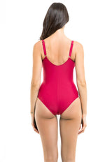 Traje de baño reductor burdeo para copas alta contencion