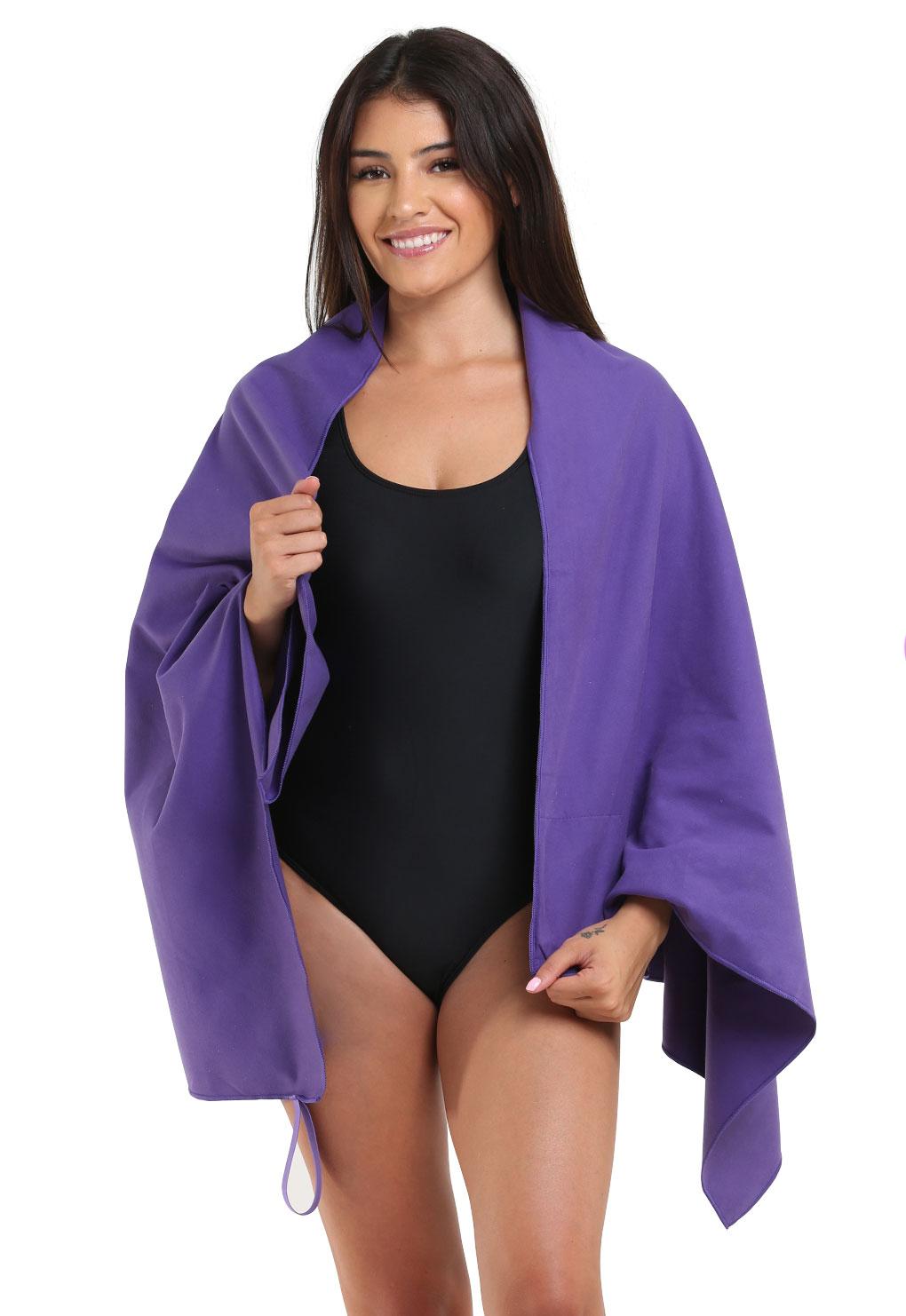 Toalla microfibra mediana 150 cm x 75 cm morada