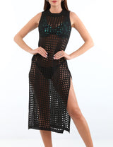 Salida de playa vestido largo negro