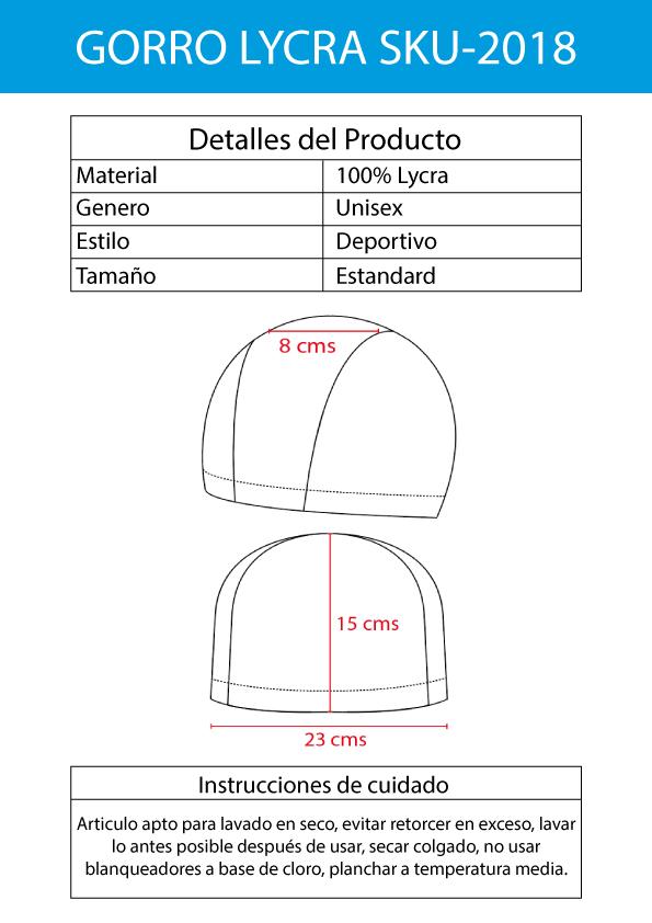 Gorro de natación de lycra azul Marino