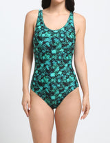 Traje de Baño Deportivo Verde Ajuste Perfecto Corte Espalda en V