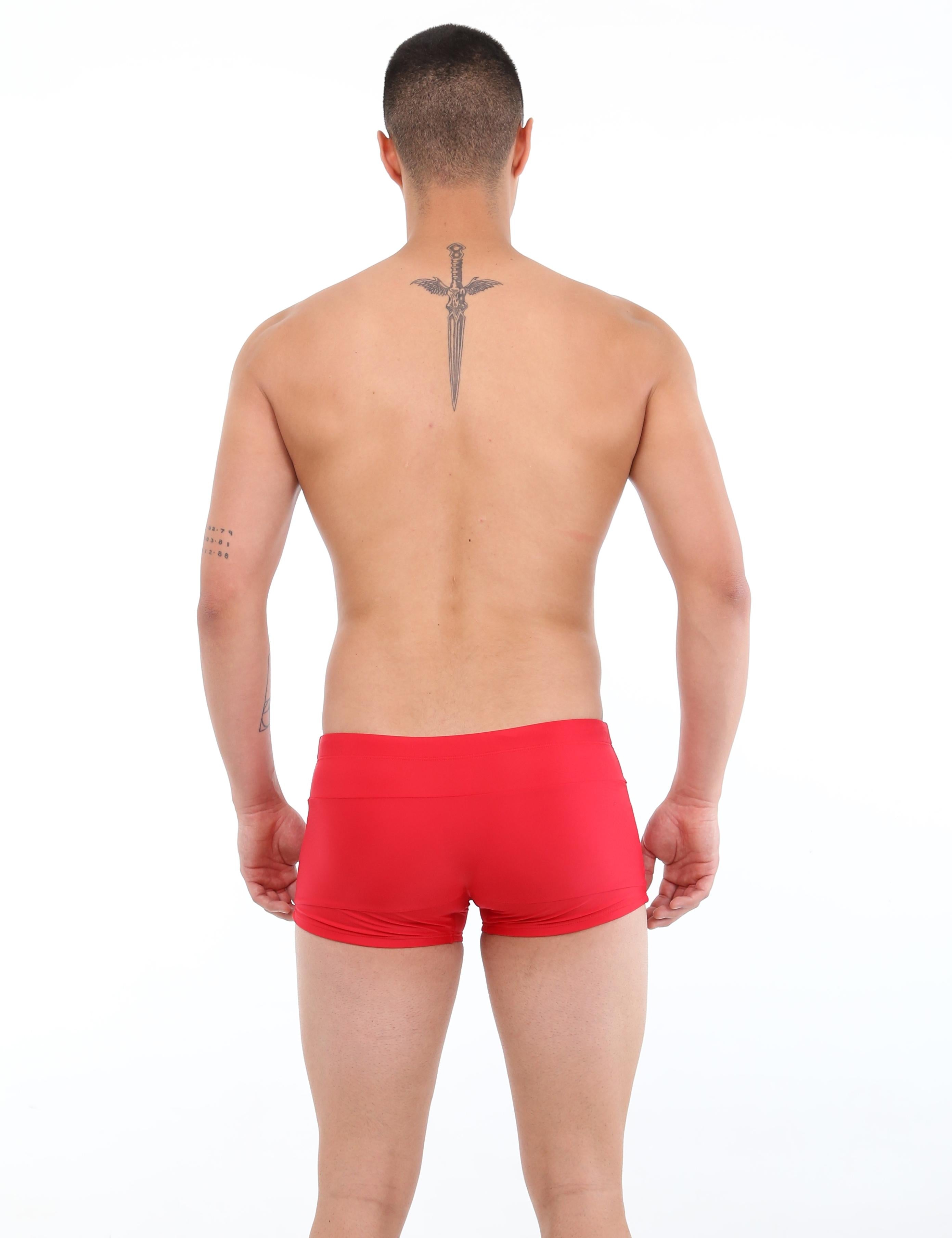 Traje de baño short bóxer para hombres rojo