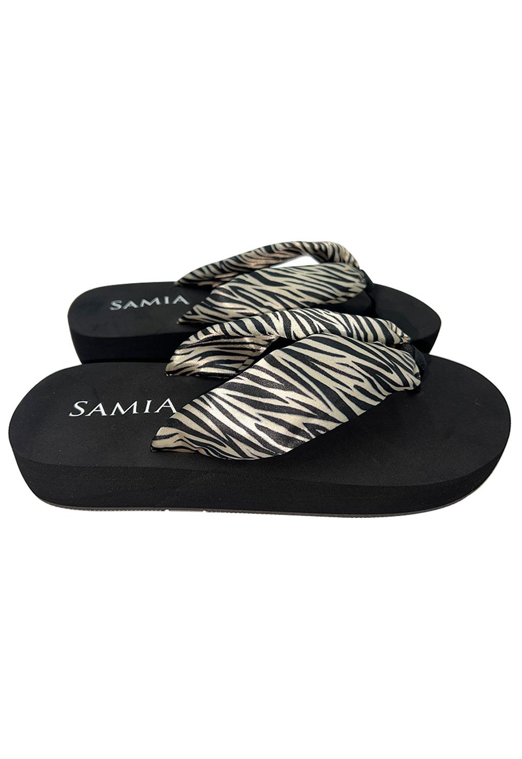 Sandalias mujer estampado zebra