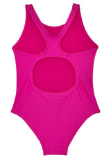 Traje de baño básico de niña fucsia