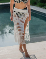 Salida de playa falda larga blanca