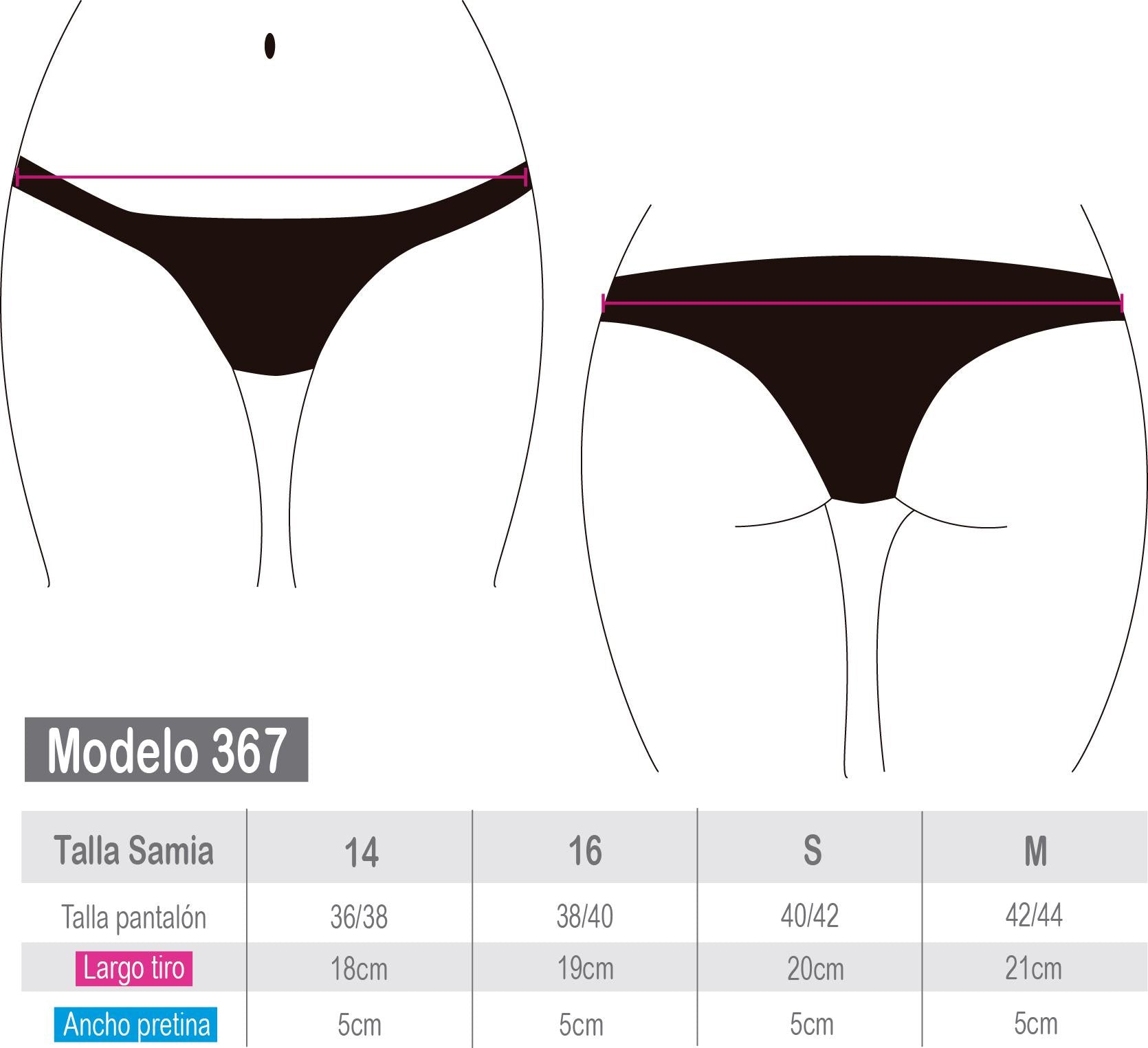 Calzón bikini con pinza estampado morado