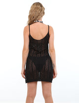 Salida de playa vestido tiras negro