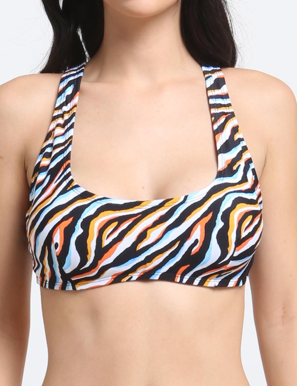 Bikini básico copa C estampado naranja