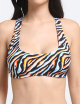Bikini básico copa C estampado naranja