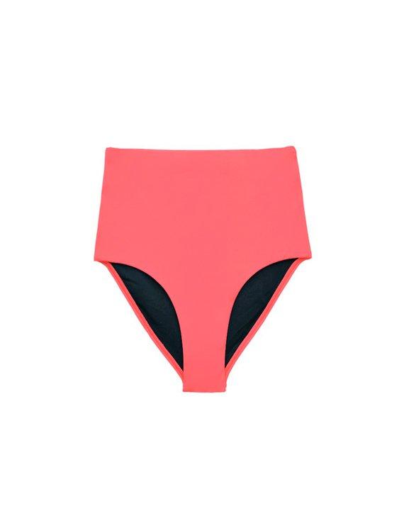 Bikini calzón tiro alto color naranja