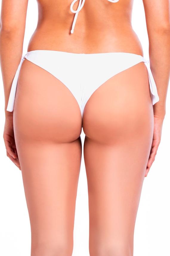 Bikini calzón tanga con amarras blanco